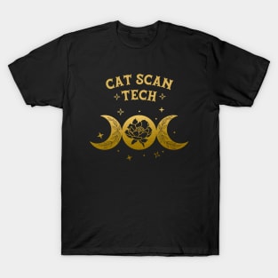 CAT Scan Tech - Boho Moon & Wild Rose Golden Design T-Shirt